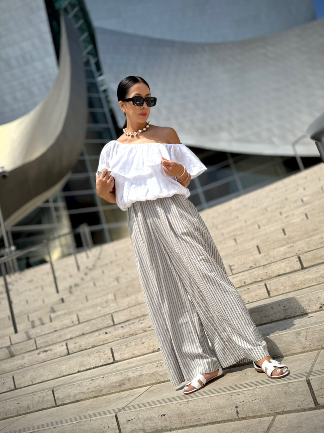 Linen Off-shoulder Top