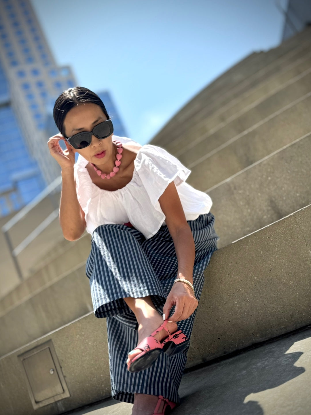 Linen Off-shoulder Top