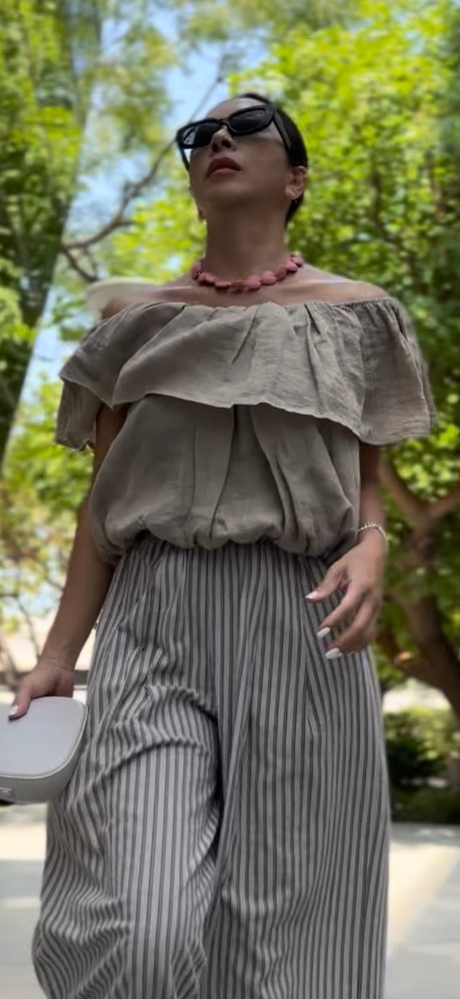 Linen Off-shoulder Top