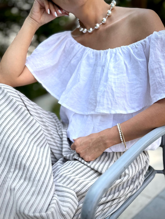 Linen Off-shoulder Top
