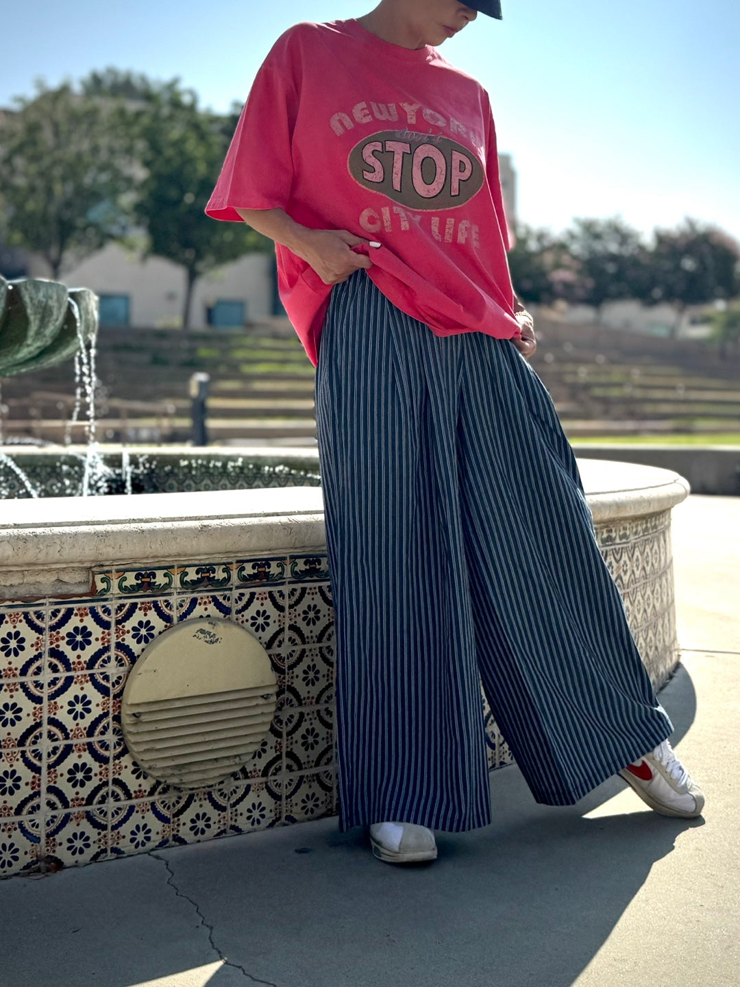 Off-beat Stripe Pants
