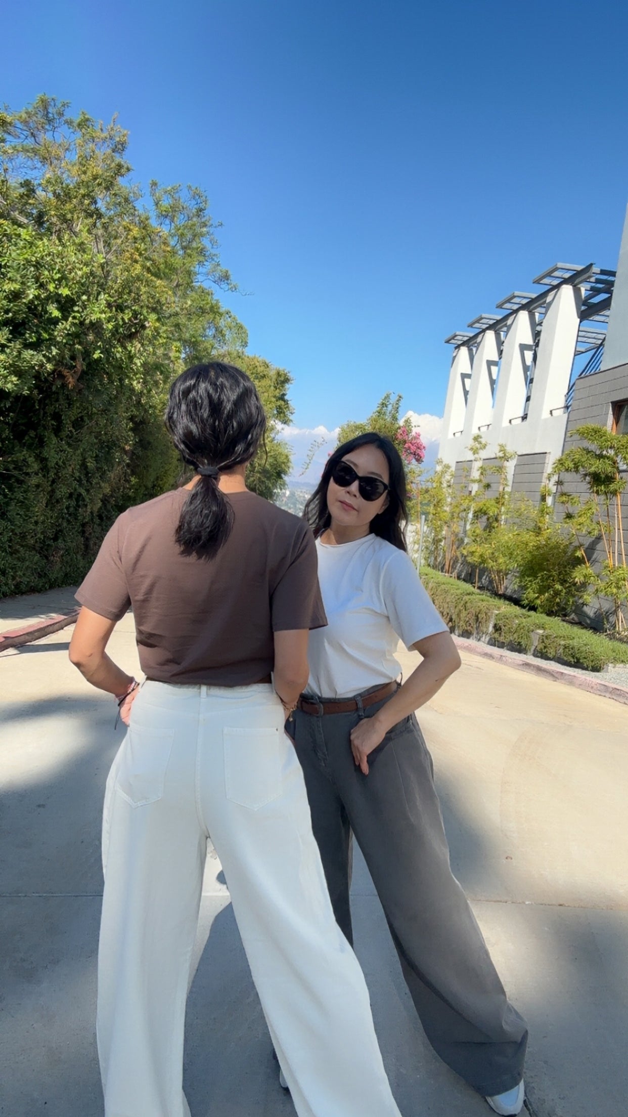 Adriana Denim Wide Pants (*Belt not included)