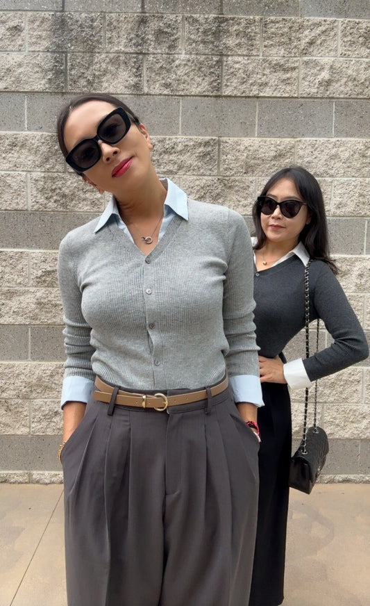 Layered Look Knit Top