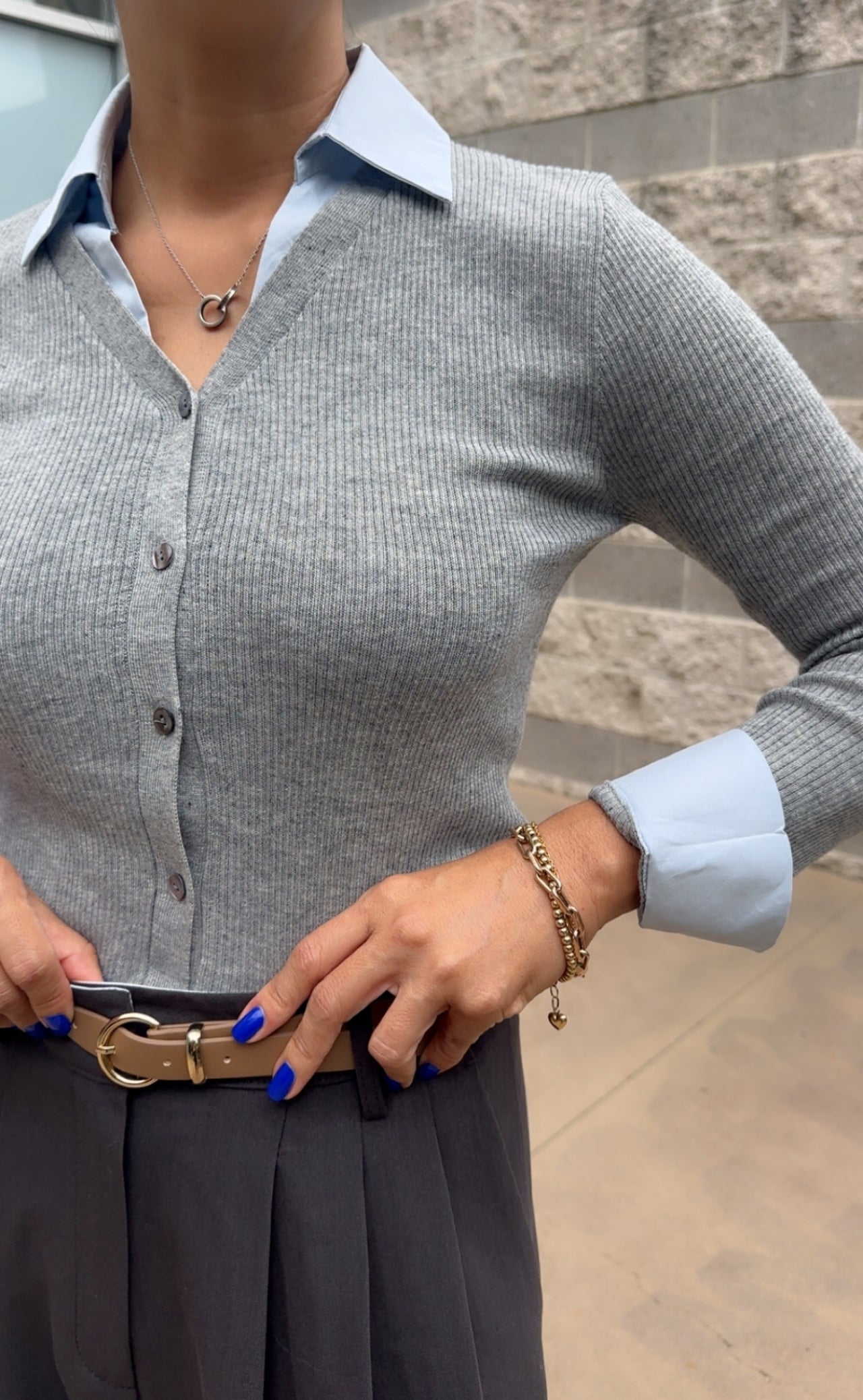 Layered Look Knit Top