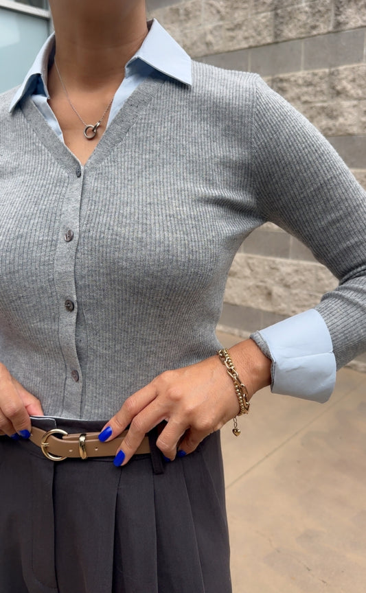 Layered Look Knit Top