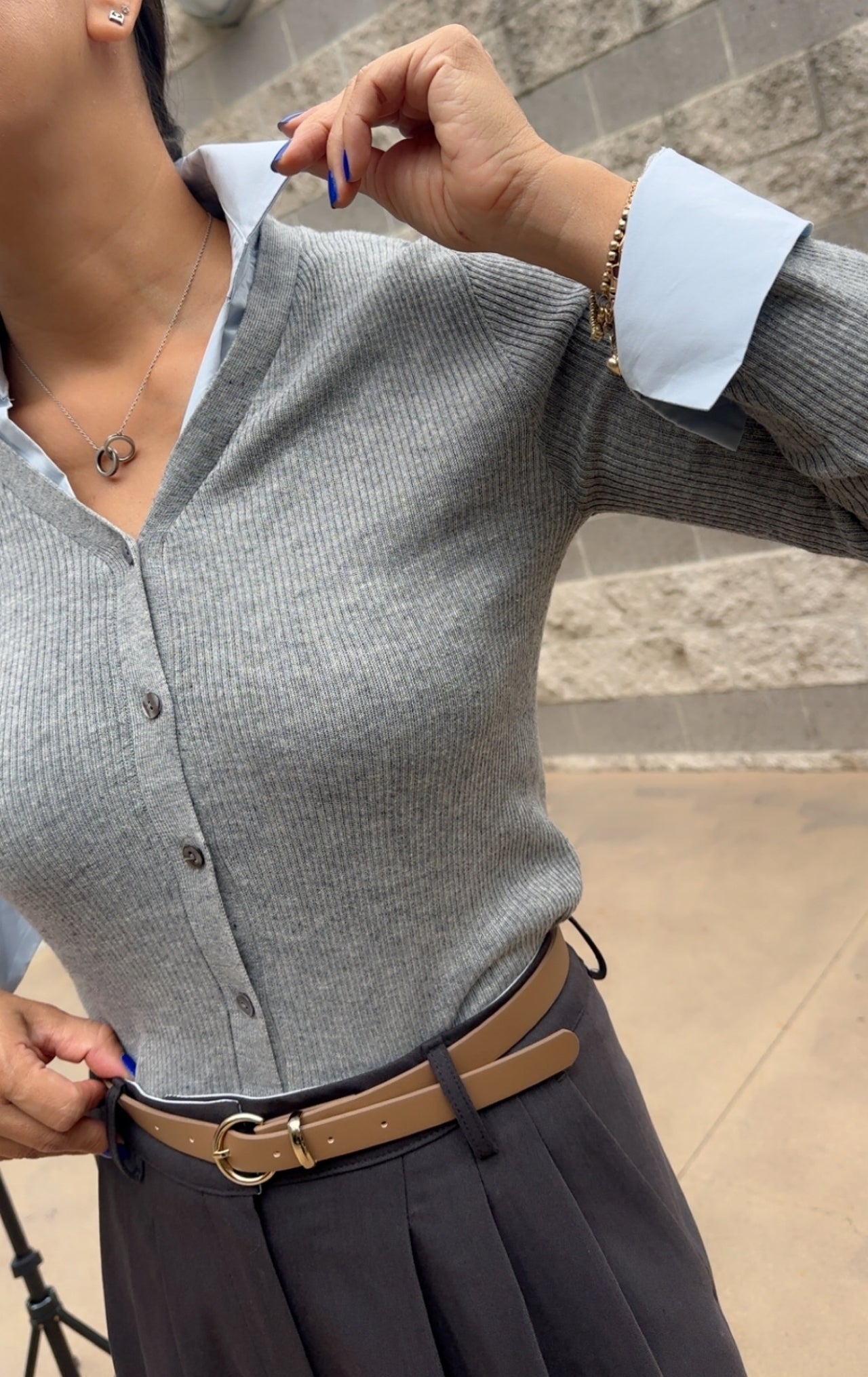 Layered Look Knit Top