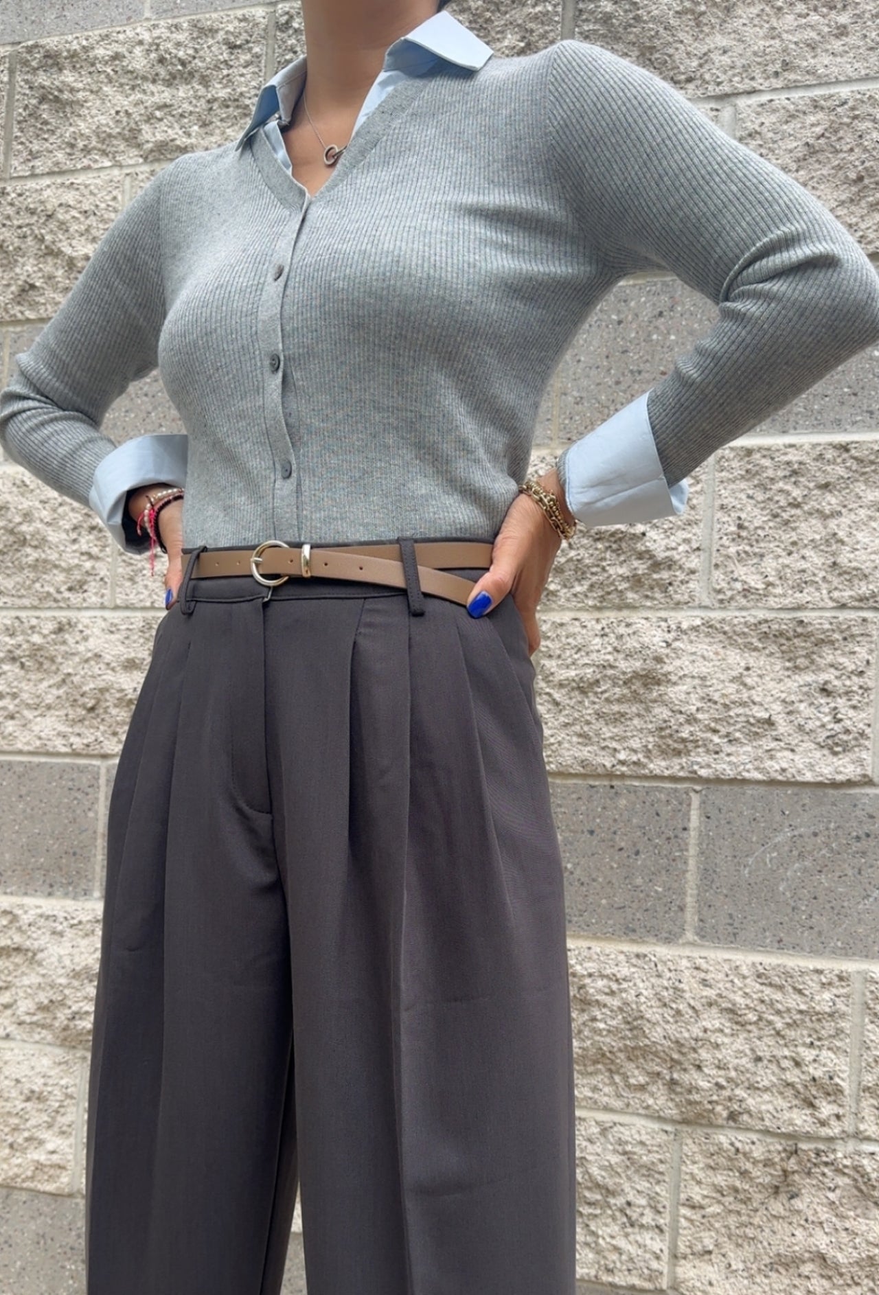 Layered Look Knit Top