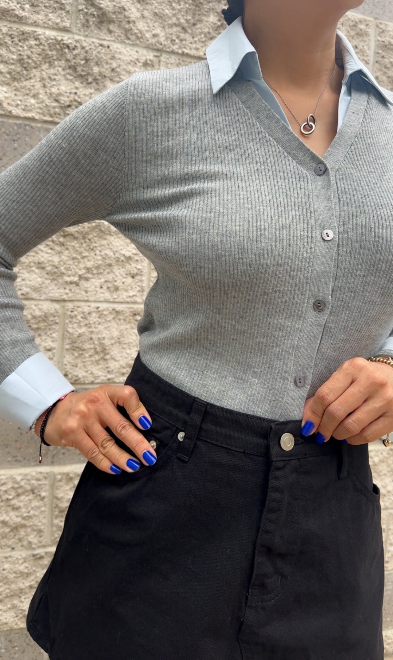 Layered Look Knit Top